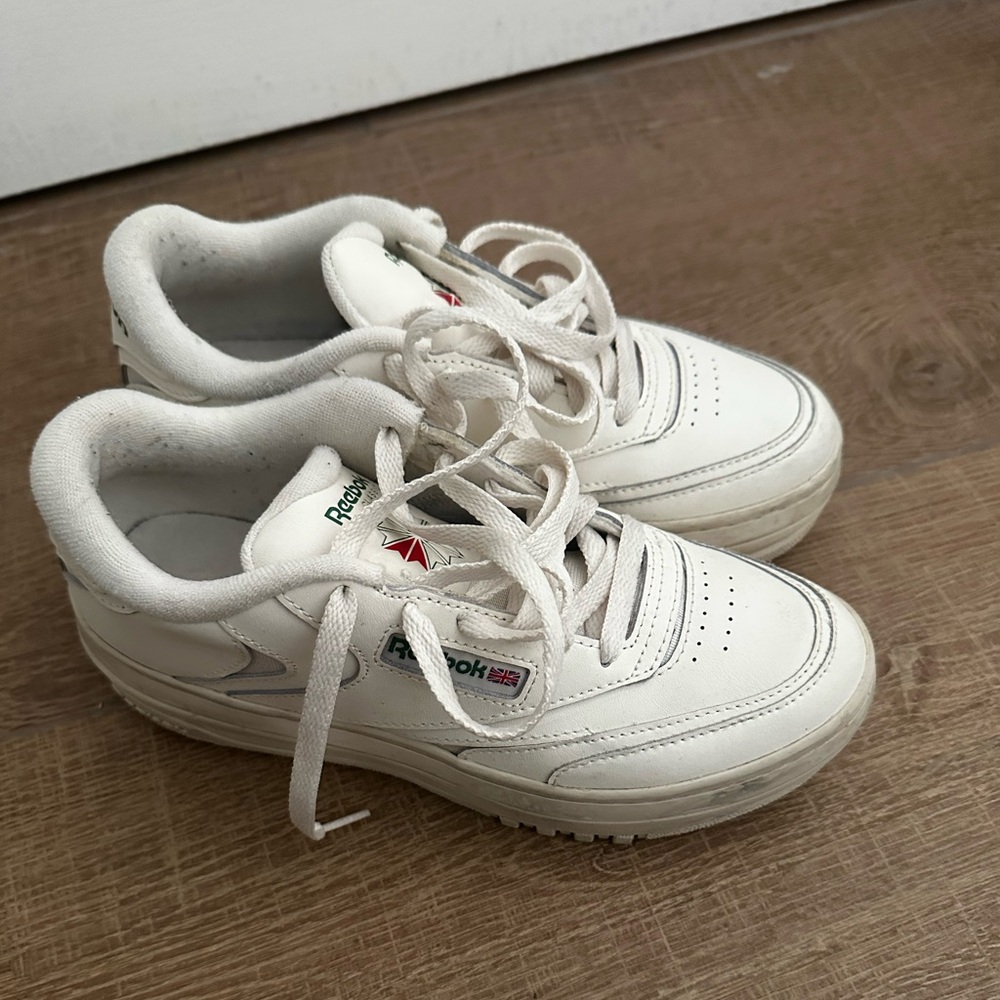 Reebok Club 33 Platform White Sneakers!!